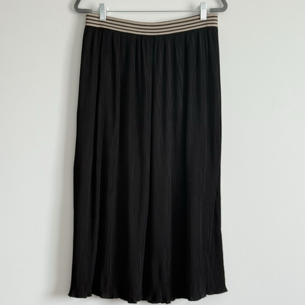 Lapis Pleated Skirt Opera Poetcore Woman L Black Pull on Chic Event Old Money - Picture 2 of 7